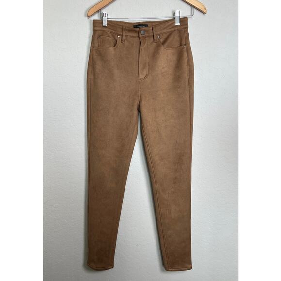 Ann Taylor Women's Faux Suede Tan Straight Leg Pants Size 4 - Picture 4 of 9